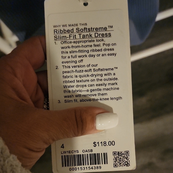 Lululemon Ribbed Softstreme Slim Fit tank Dress Size 4 - Picture 2 of 6